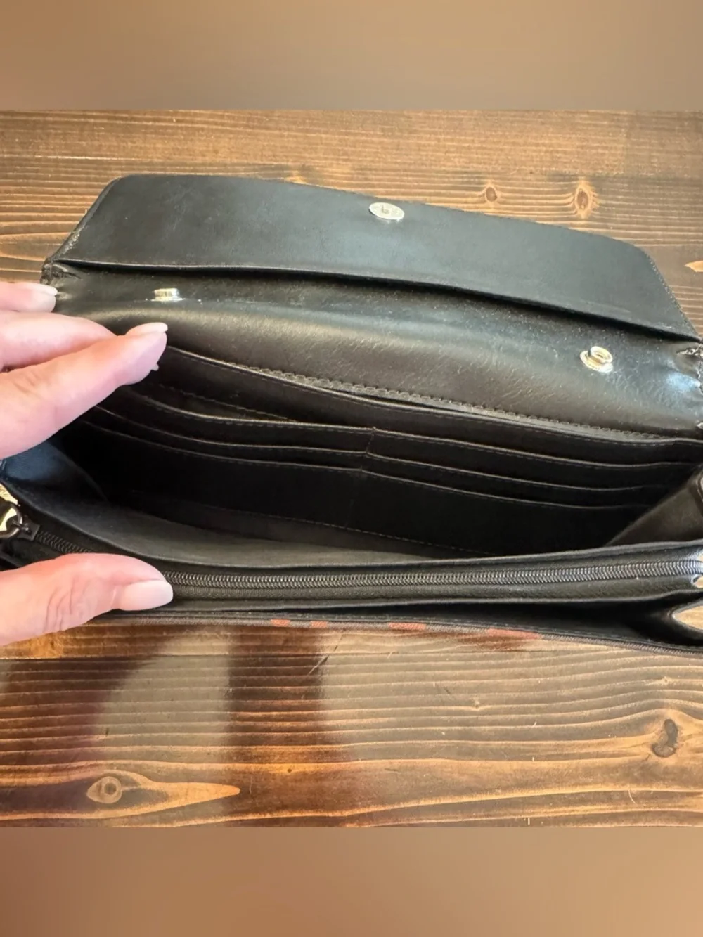 Etienne Aigner Black‎ and Brown Signature Clutch Wallet